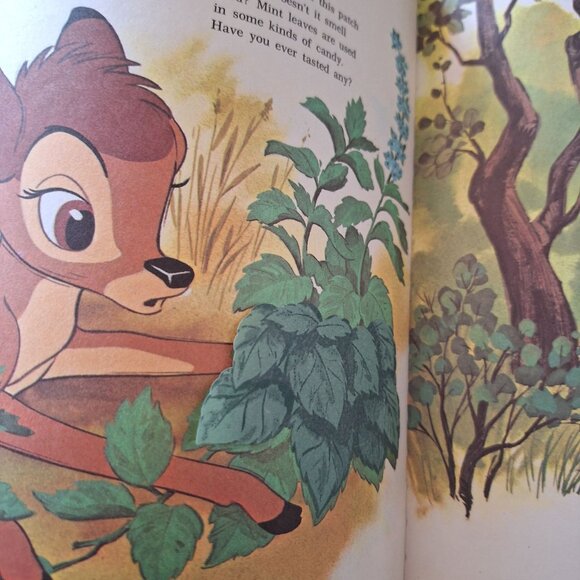 2 Disney Bambi 1984 Fragrant Forest 1975 Scratch Sniff Golden Vintage Book Lot - Picture 12 of 12